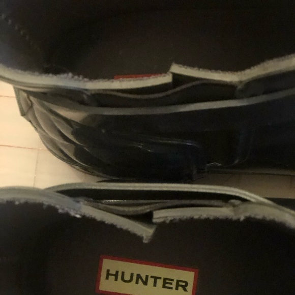 COPY - New Hunter ankle length rain boots charcoal in color. - Picture 4 of 5